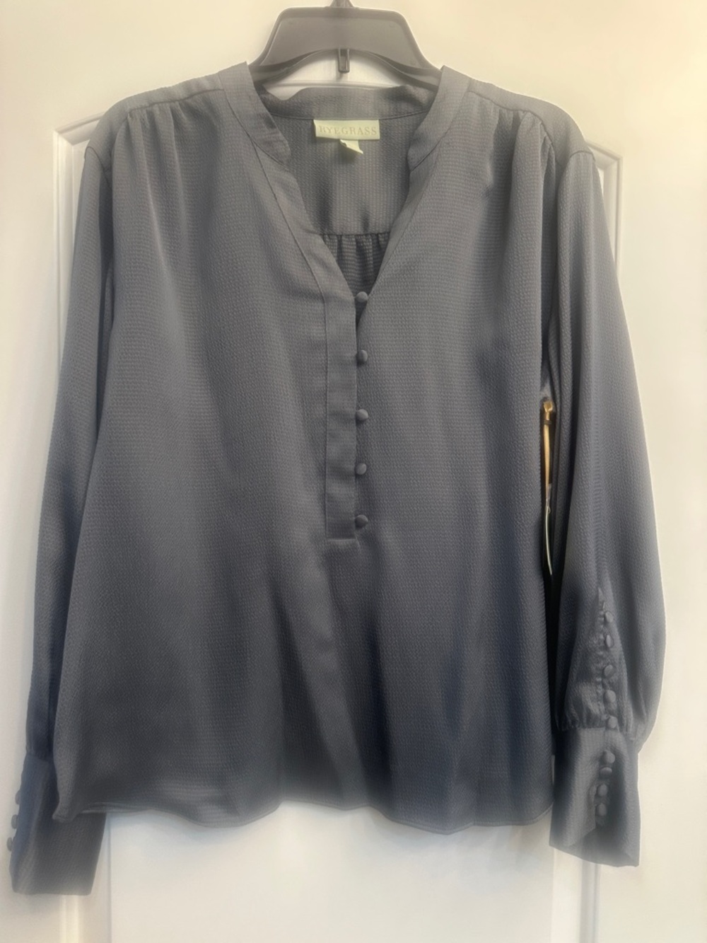 Vince Camuto x RyeGrass Textured Button-Front Blouse